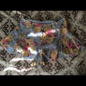 Floral Print Flowy Shorts